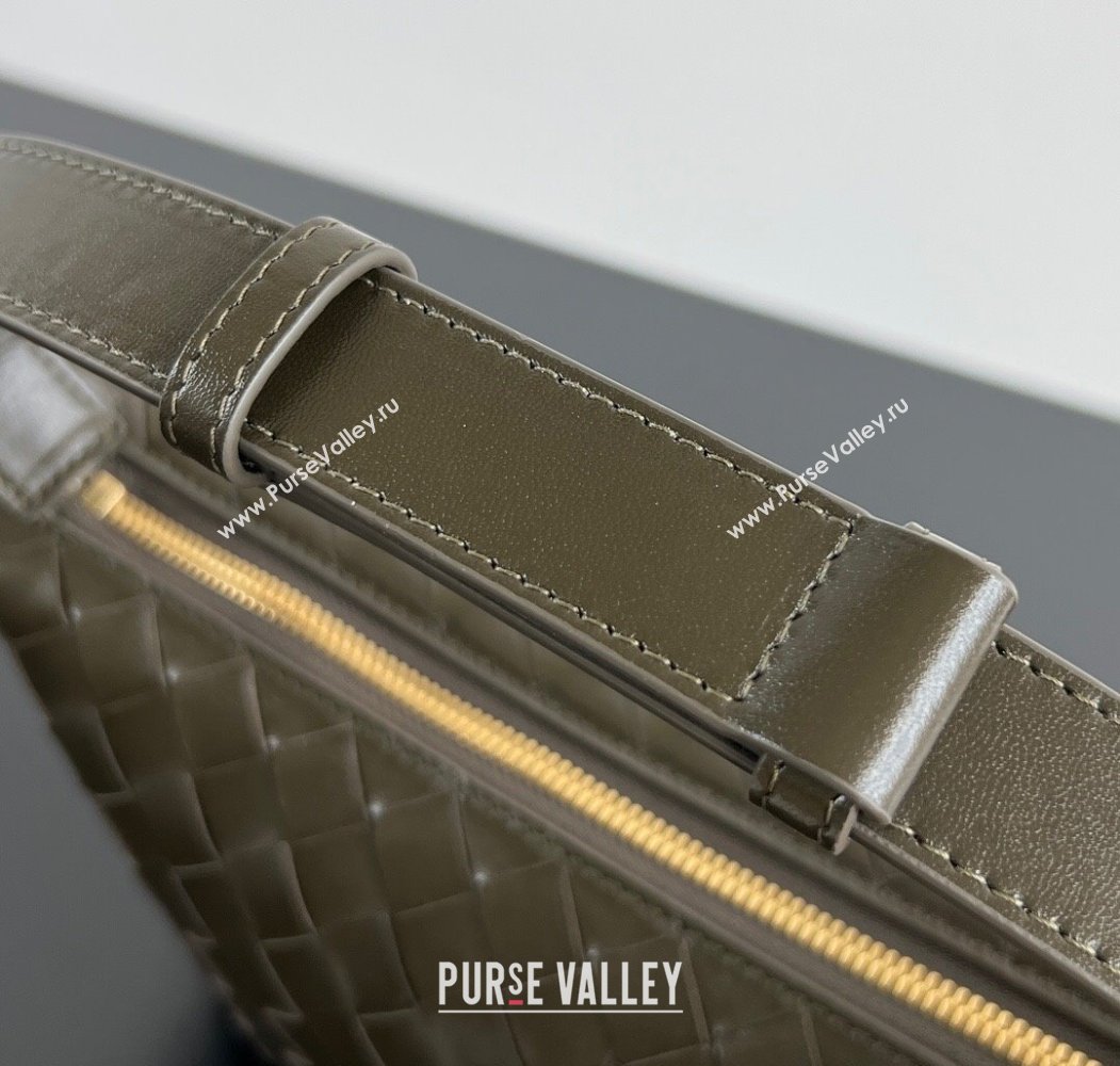 Bottega Veneta Mini Wallace Shoulder Bag in Intrecciato Soft Calfskin Leather 754443 Khaki Green 2025 (WT-250205056)