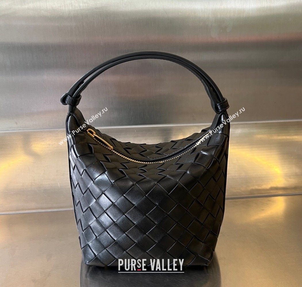 Bottega Veneta Baby Wallace Shoulder Bag in Intrecciato Soft Calfskin Leather 776781 Black 2025 (WT-250205062)