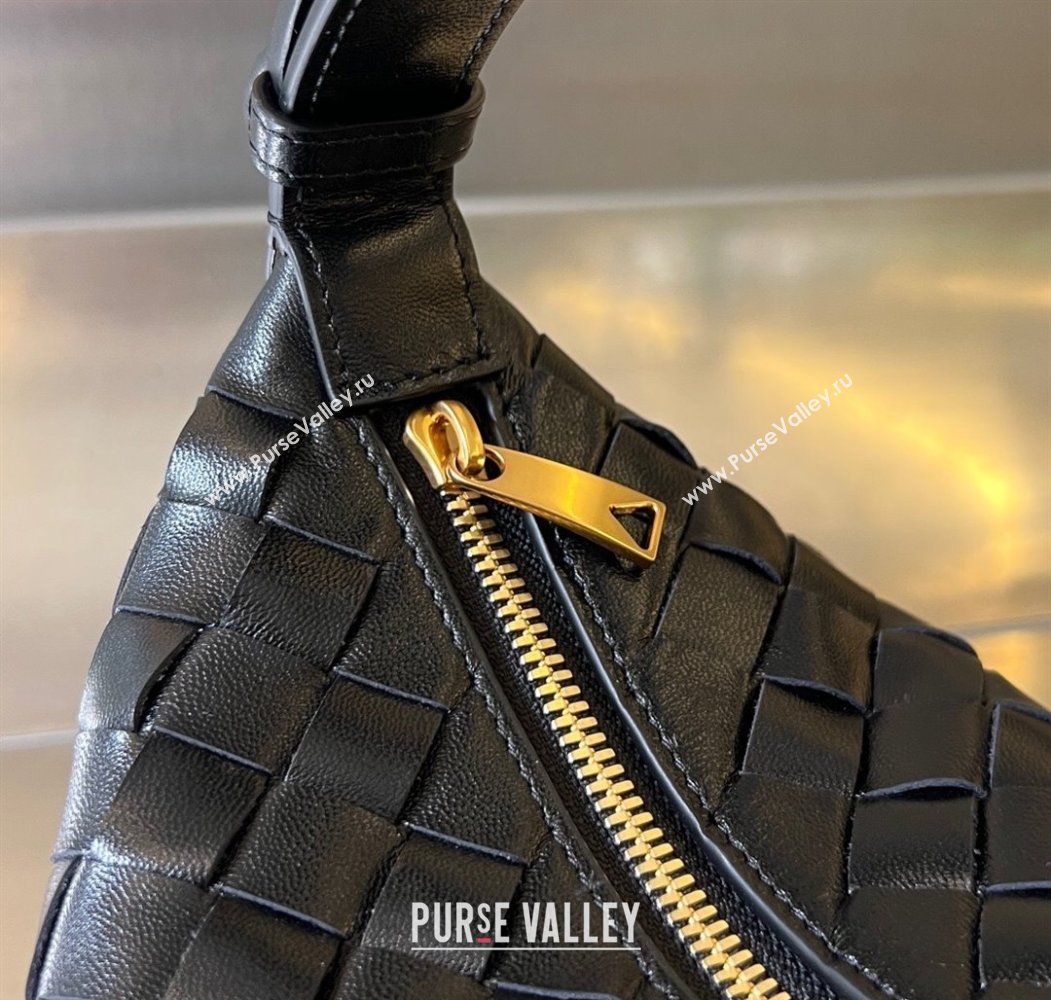 Bottega Veneta Baby Wallace Shoulder Bag in Intrecciato Soft Calfskin Leather 776781 Black 2025 (WT-250205062)