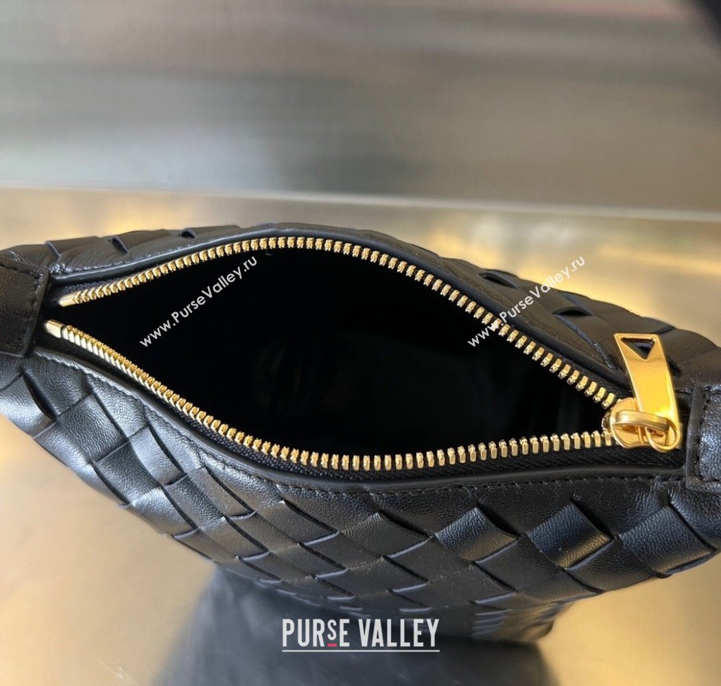 Bottega Veneta Baby Wallace Shoulder Bag in Intrecciato Soft Calfskin Leather 776781 Black 2025 (WT-250205062)