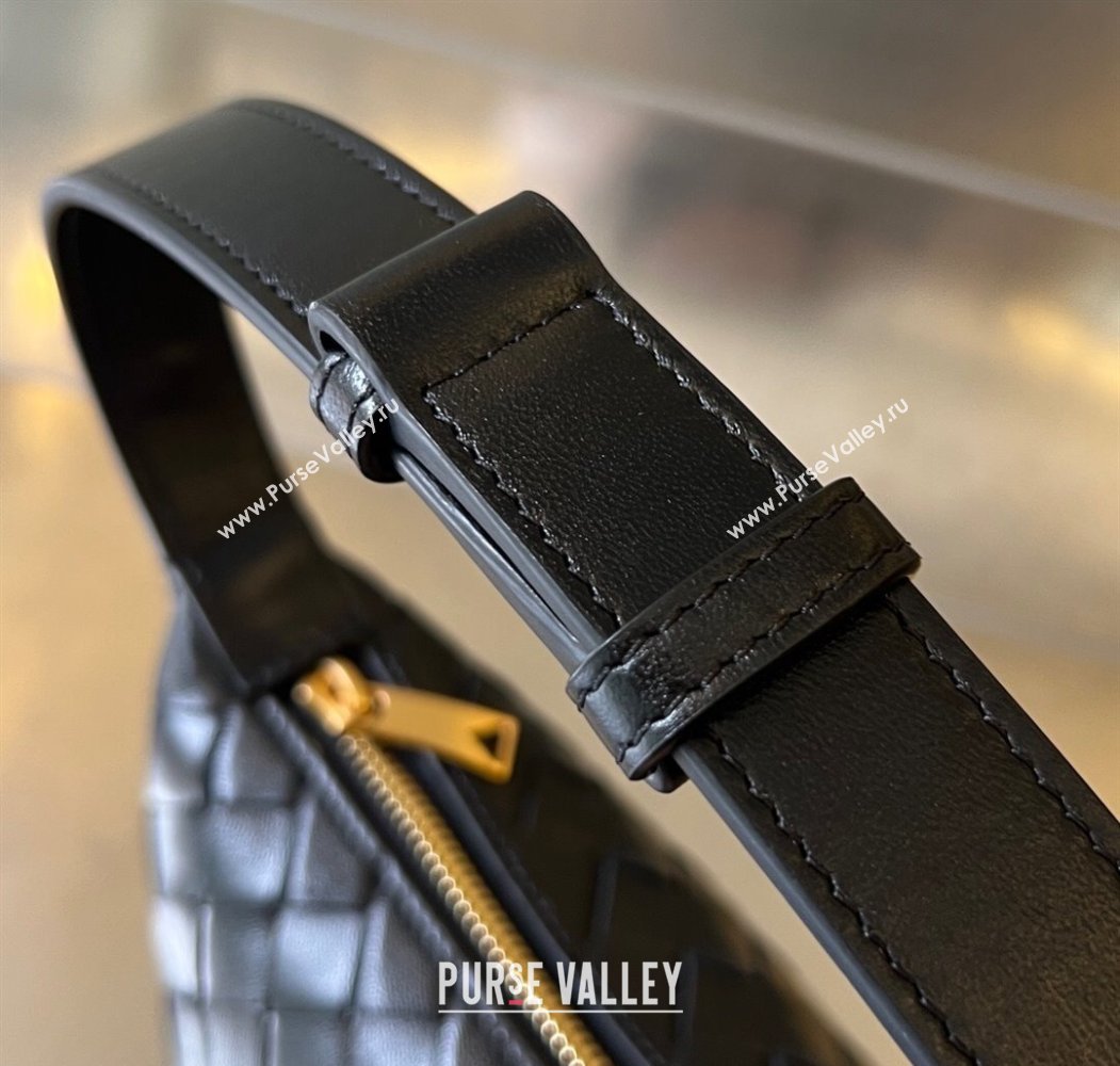 Bottega Veneta Baby Wallace Shoulder Bag in Intrecciato Soft Calfskin Leather 776781 Black 2025 (WT-250205062)