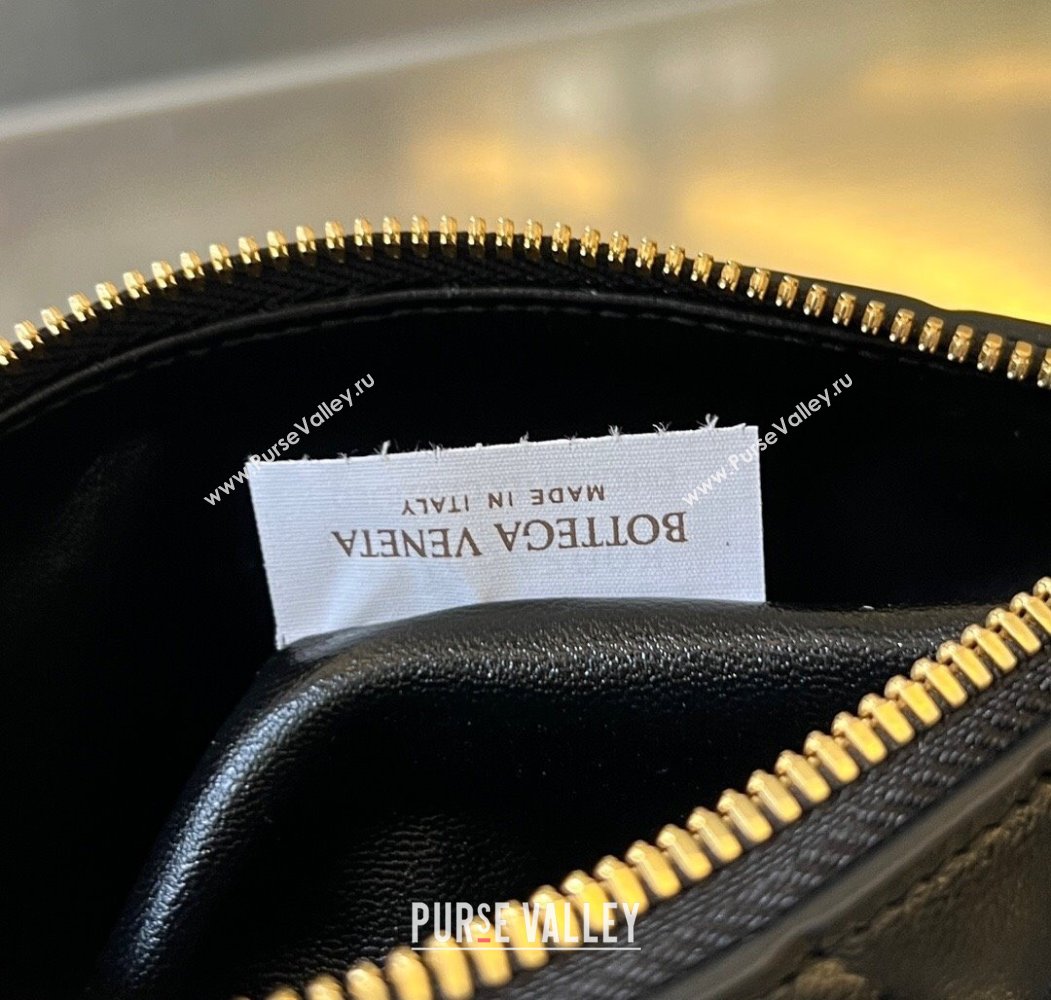 Bottega Veneta Baby Wallace Shoulder Bag in Intrecciato Soft Calfskin Leather 776781 Black 2025 (WT-250205062)