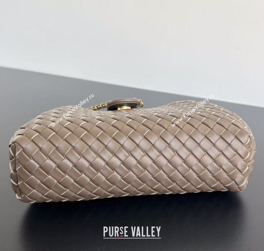 Bottega Veneta Small Lauren 1980 Chain Bag in Padded Intrecciato Leather Chocolate 2025 804038 (WT-250205065)