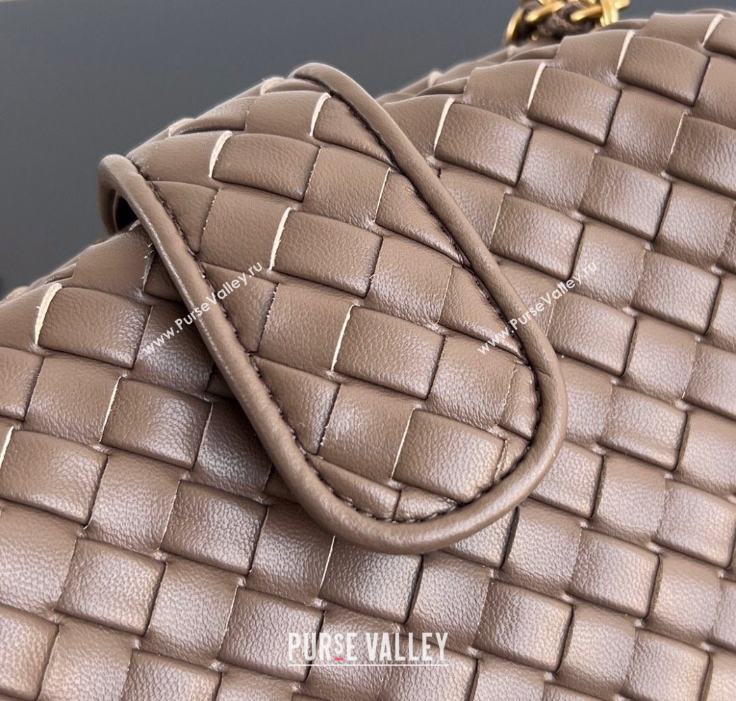 Bottega Veneta Small Lauren 1980 Chain Bag in Padded Intrecciato Leather Chocolate 2025 804038 (WT-250205065)