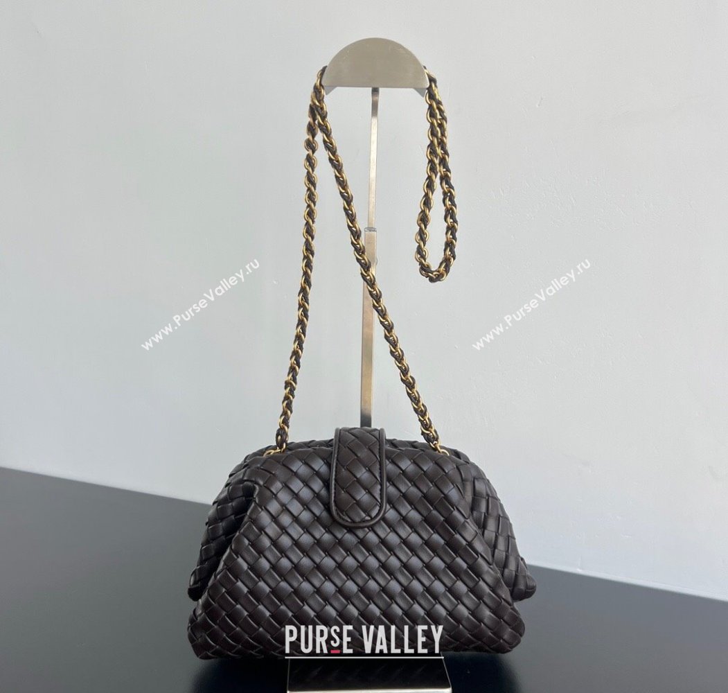Bottega Veneta Small Lauren 1980 Chain Bag in Padded Intrecciato Leather Fondant Brown 2025 804038 (WT-250205066)
