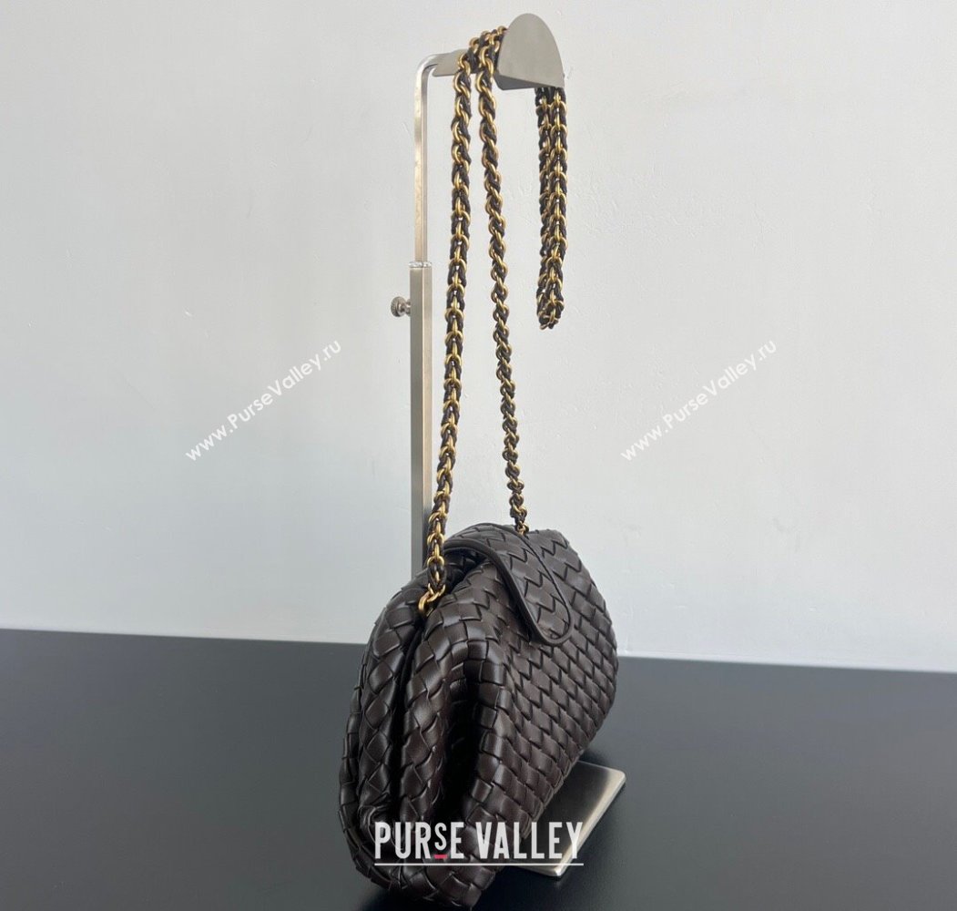 Bottega Veneta Small Lauren 1980 Chain Bag in Padded Intrecciato Leather Fondant Brown 2025 804038 (WT-250205066)