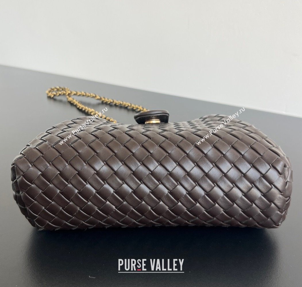 Bottega Veneta Small Lauren 1980 Chain Bag in Padded Intrecciato Leather Fondant Brown 2025 804038 (WT-250205066)