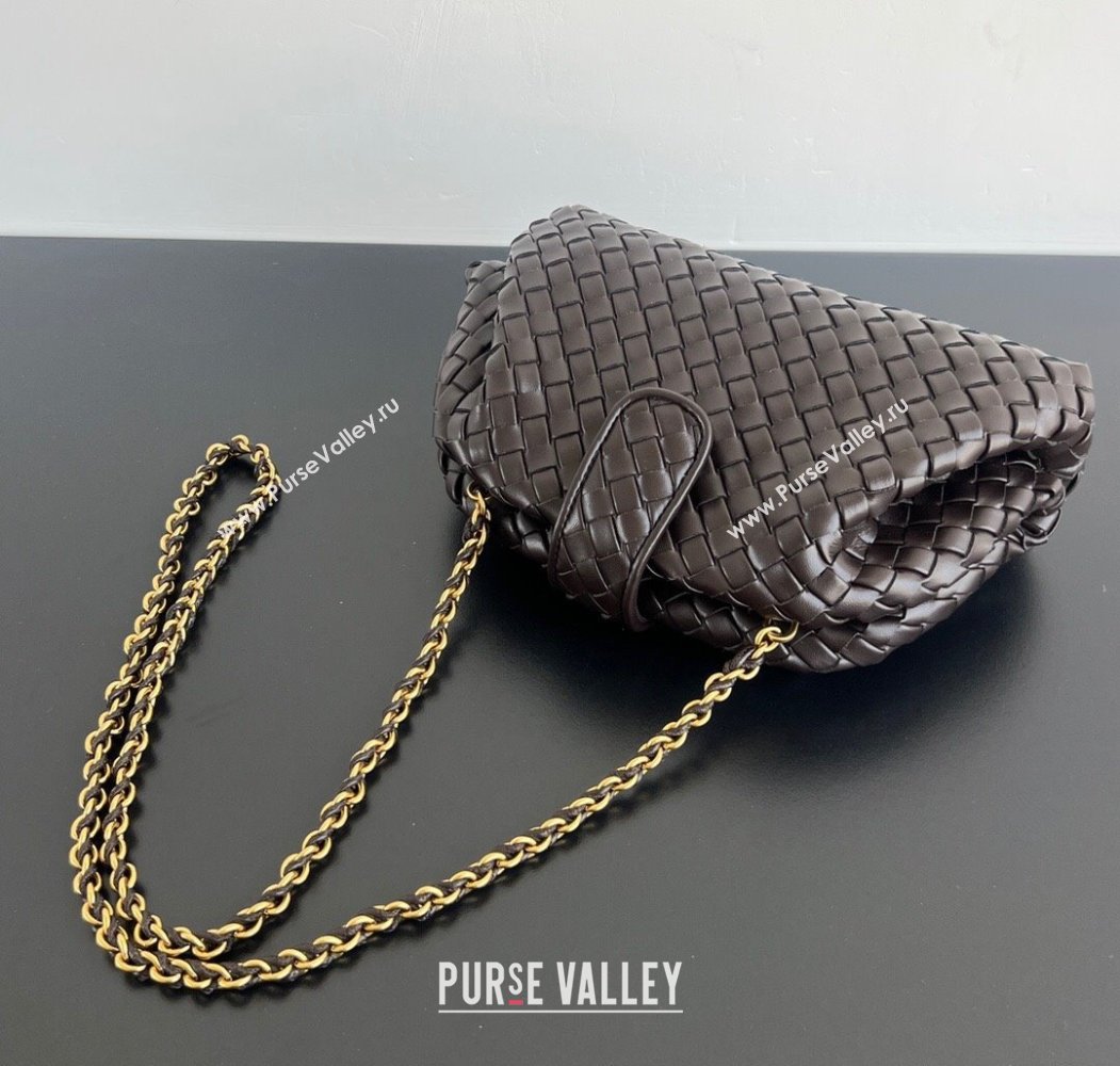 Bottega Veneta Small Lauren 1980 Chain Bag in Padded Intrecciato Leather Fondant Brown 2025 804038 (WT-250205066)