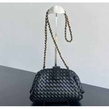 Bottega Veneta Small Lauren 1980 Chain Bag in Padded Intrecciato Leather Black 2025 804038 (WT-250205068)
