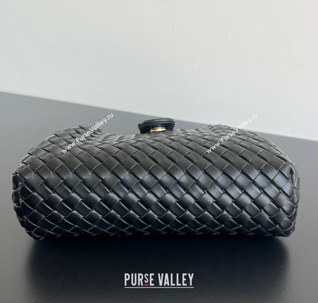 Bottega Veneta Small Lauren 1980 Chain Bag in Padded Intrecciato Leather Black 2025 804038 (WT-250205068)