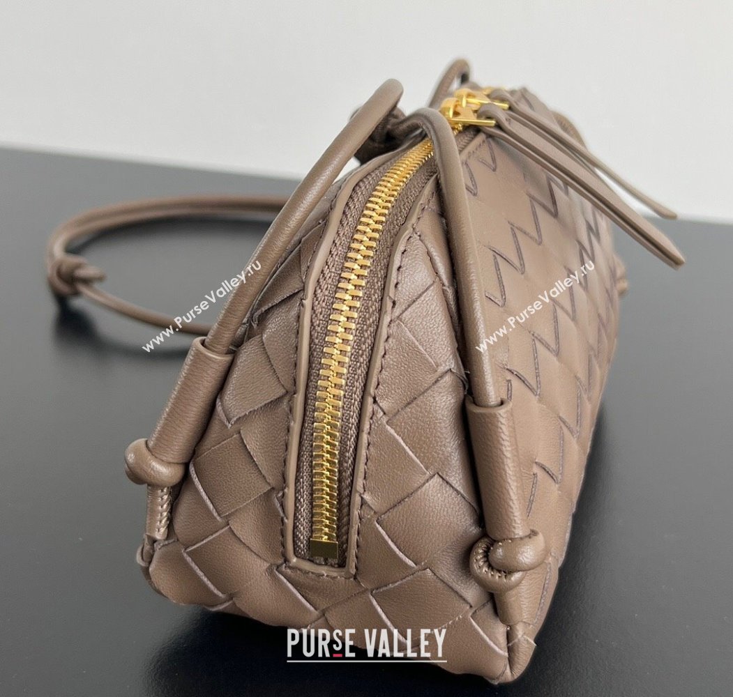 Bottega Veneta Intrecciato Leather Concert Pouch Mini bag Grey 2025 794258 (WT-250205070)