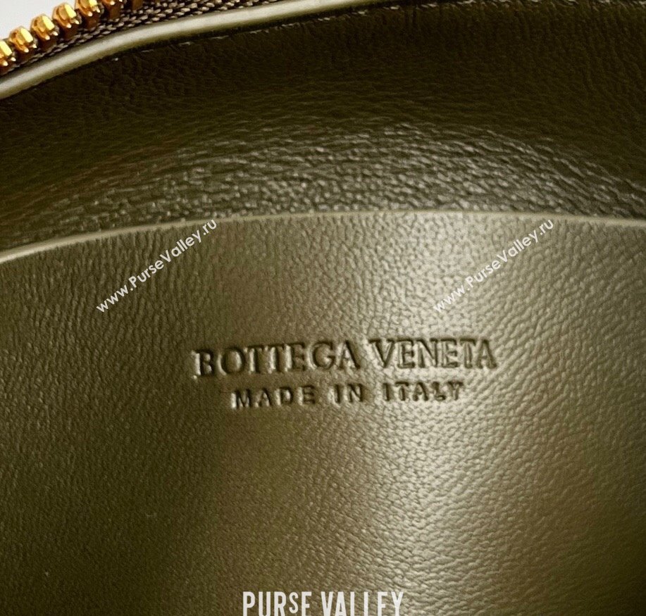 Bottega Veneta Intrecciato Leather Concert Pouch Mini bag Khaki Green 2025 794258 (WT-250205071)