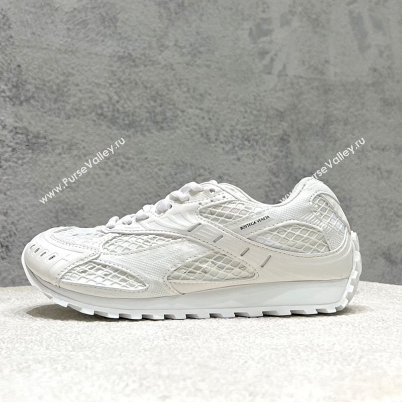Bottega Veneta Orbit Runner Sneakers in Technical Fabric and Mesh All White 2025 (MD-250219090)