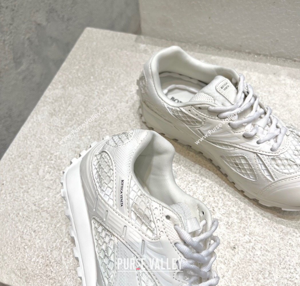 Bottega Veneta Orbit Runner Sneakers in Technical Fabric and Mesh All White 2025 (MD-250219090)