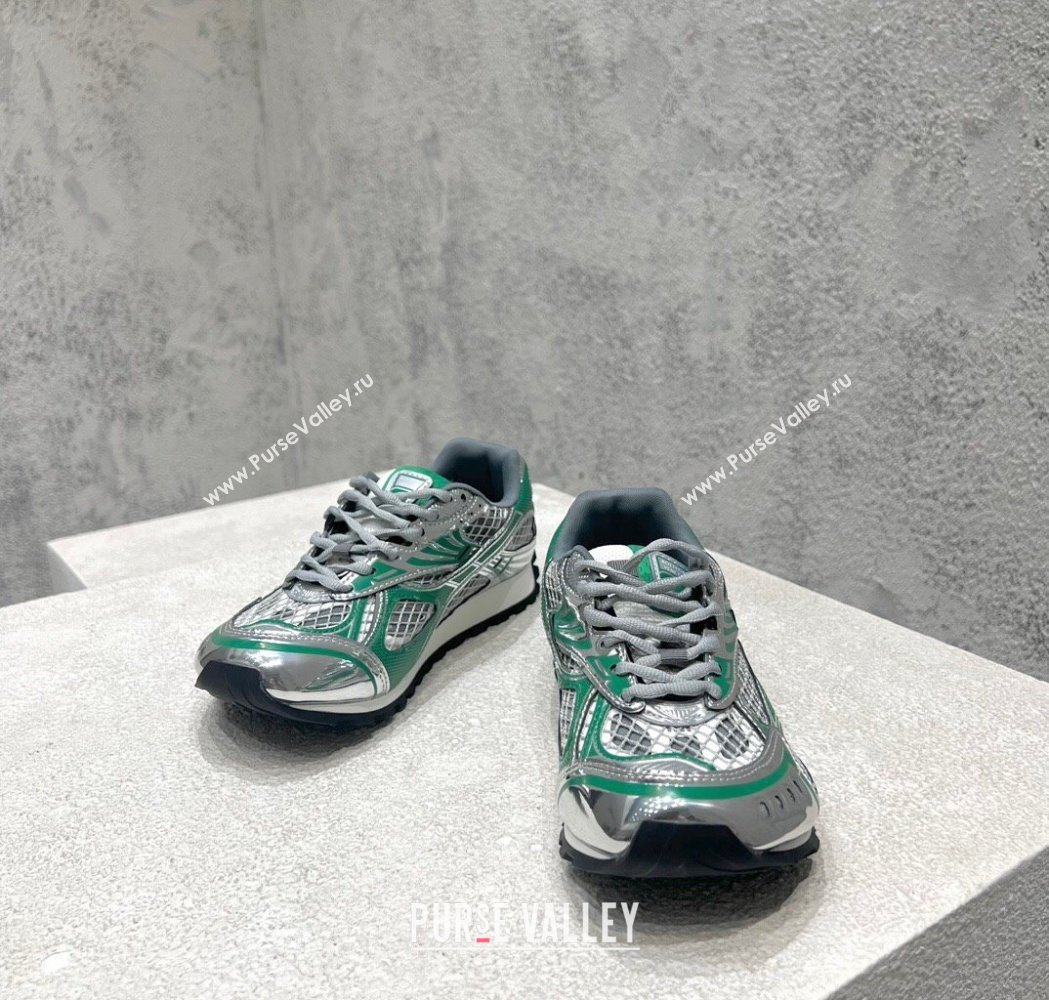 Bottega Veneta Orbit Runner Sneakers in Technical Fabric and Mesh Dark Green 2025 (MD-250219091)