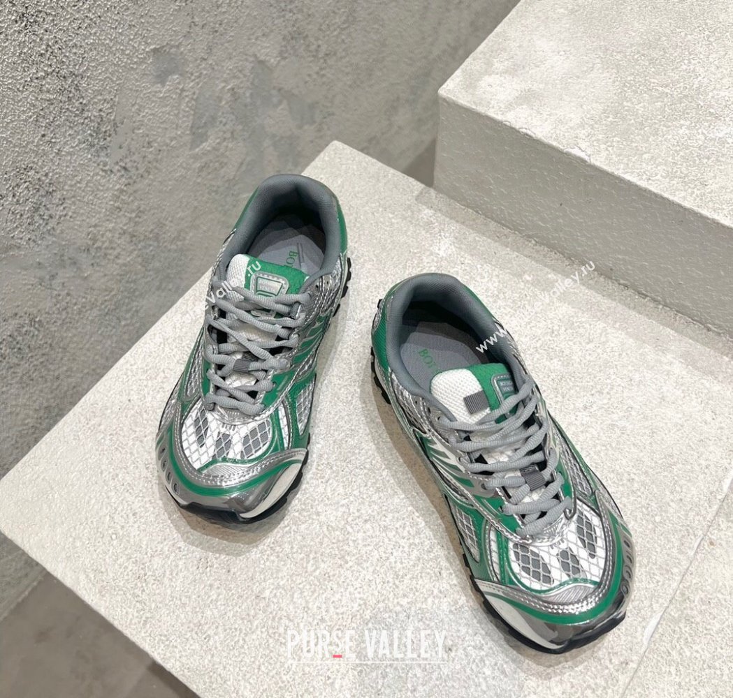 Bottega Veneta Orbit Runner Sneakers in Technical Fabric and Mesh Dark Green 2025 (MD-250219091)