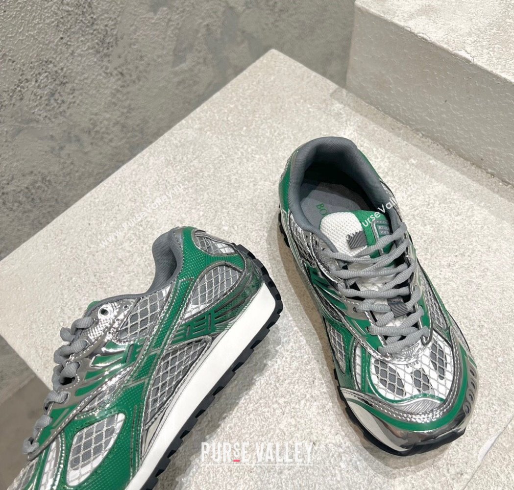 Bottega Veneta Orbit Runner Sneakers in Technical Fabric and Mesh Dark Green 2025 (MD-250219091)