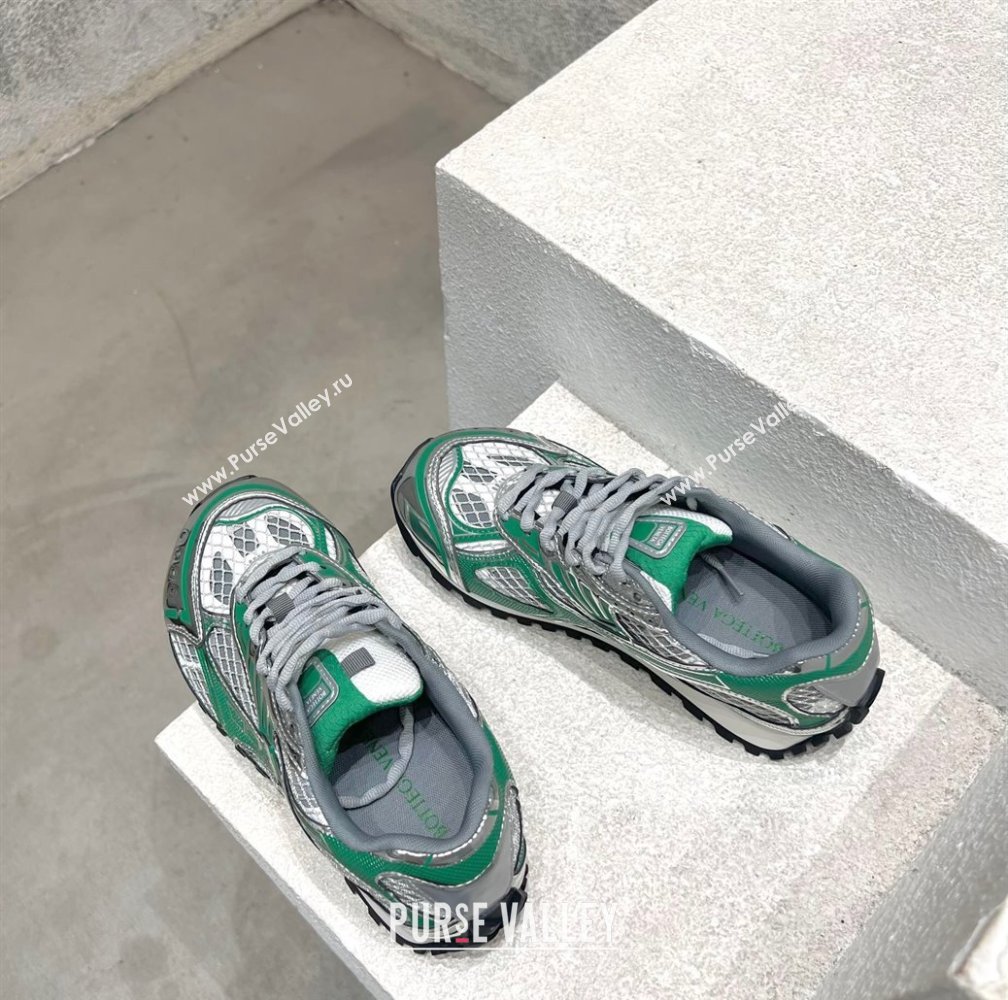 Bottega Veneta Orbit Runner Sneakers in Technical Fabric and Mesh Dark Green 2025 (MD-250219091)