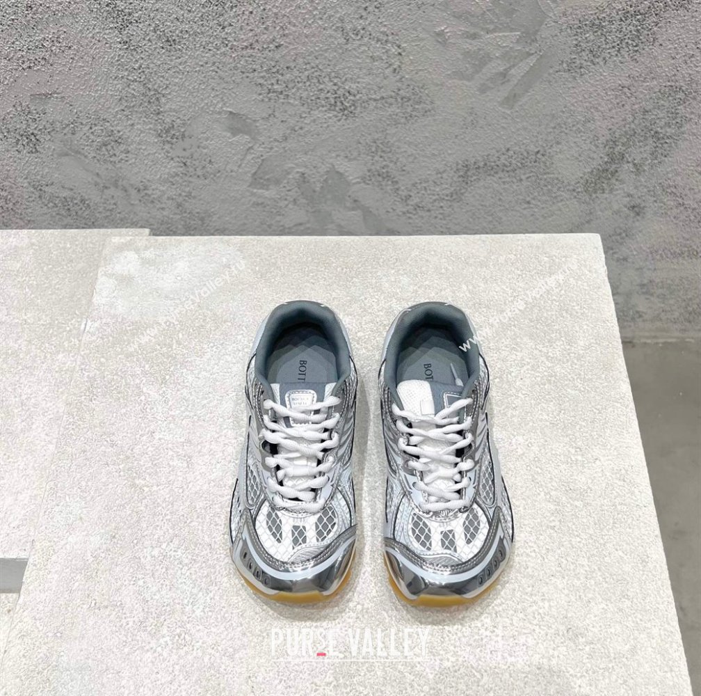 Bottega Veneta Orbit Runner Sneakers in Technical Fabric and Mesh Silver Upper 2025 (MD-250219092)