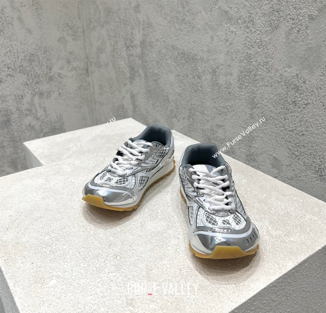 Bottega Veneta Orbit Runner Sneakers in Technical Fabric and Mesh Silver Upper 2025 (MD-250219092)