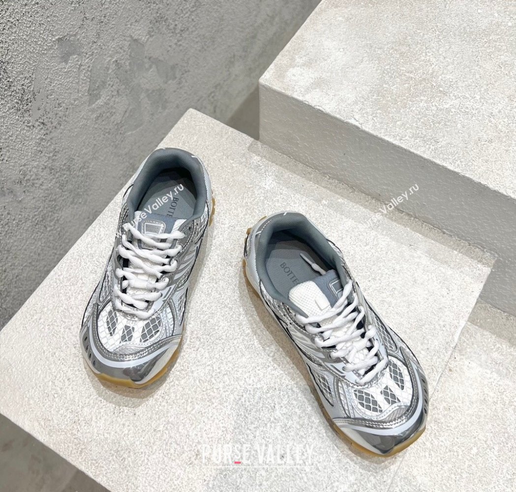 Bottega Veneta Orbit Runner Sneakers in Technical Fabric and Mesh Silver Upper 2025 (MD-250219092)