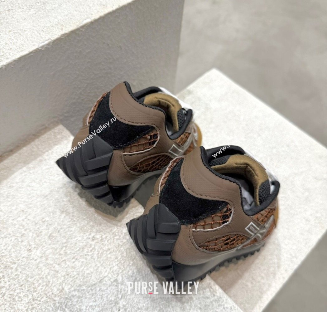 Bottega Veneta Orbit Runner Sneakers in Technical Fabric and Mesh Brown 2025 (MD-250219087)