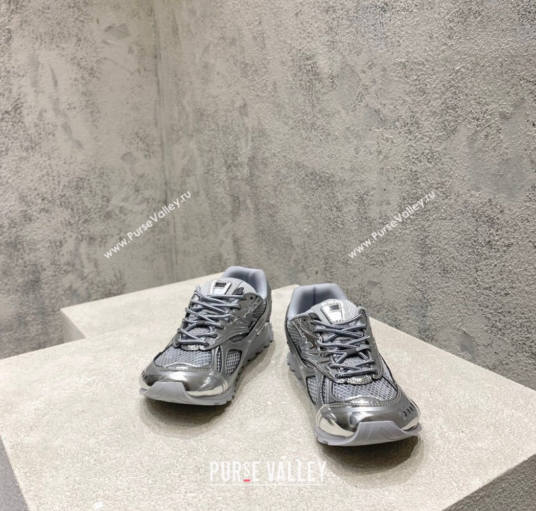 Bottega Veneta Orbit Runner Sneakers in Technical Fabric and Mesh Silver-Tone 2025 (MD-250219088)