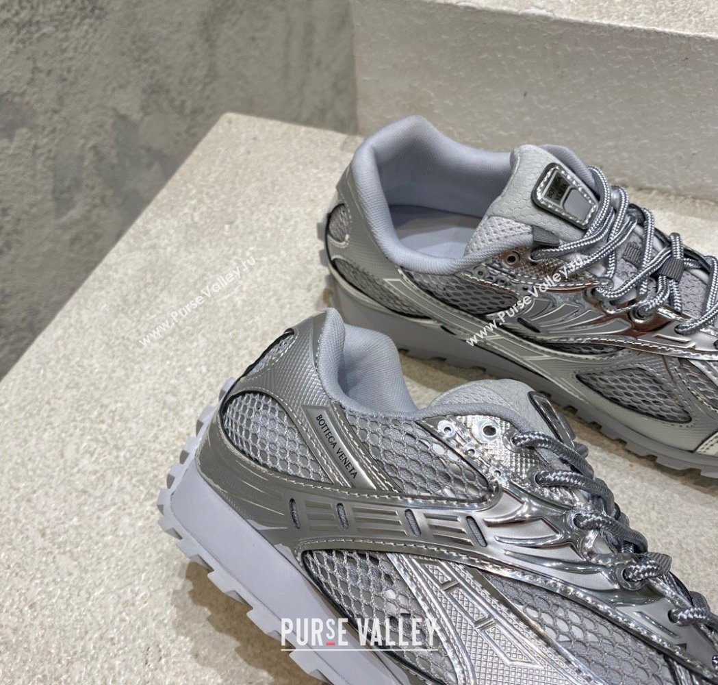 Bottega Veneta Orbit Runner Sneakers in Technical Fabric and Mesh Silver-Tone 2025 (MD-250219088)