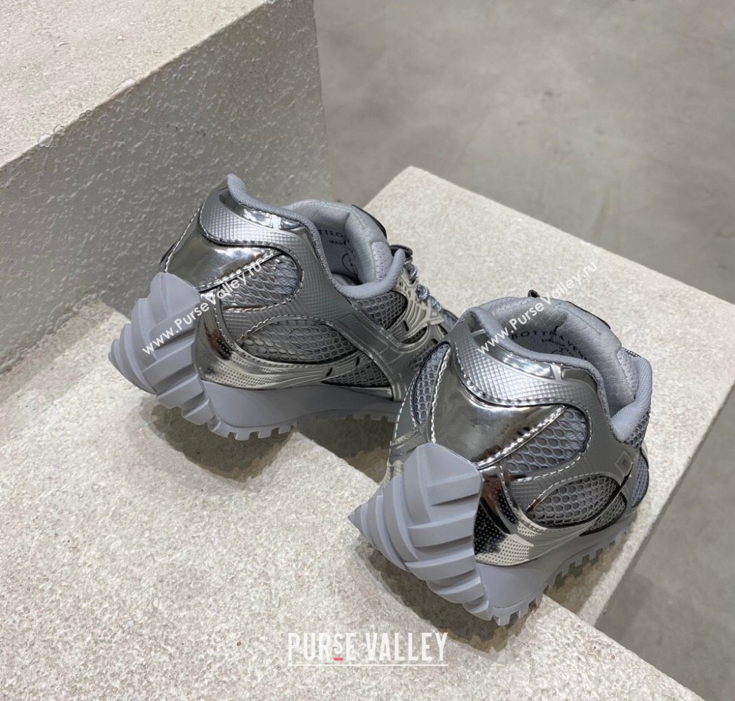 Bottega Veneta Orbit Runner Sneakers in Technical Fabric and Mesh Silver-Tone 2025 (MD-250219088)