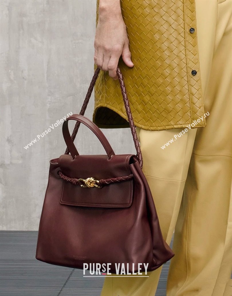 Bottega Veneta Large Ciao Ciao Top Handle Bag in Calf Leather 826195 Barolo Red 2025 (WT-250519031)