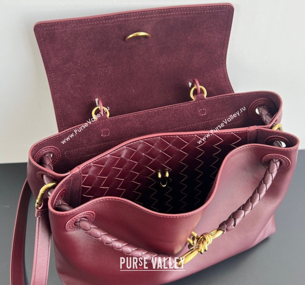 Bottega Veneta Medium Ciao Ciao Top Handle Bag in Calf Leather 817231 Barolo Red 2025 (WT-250519024)
