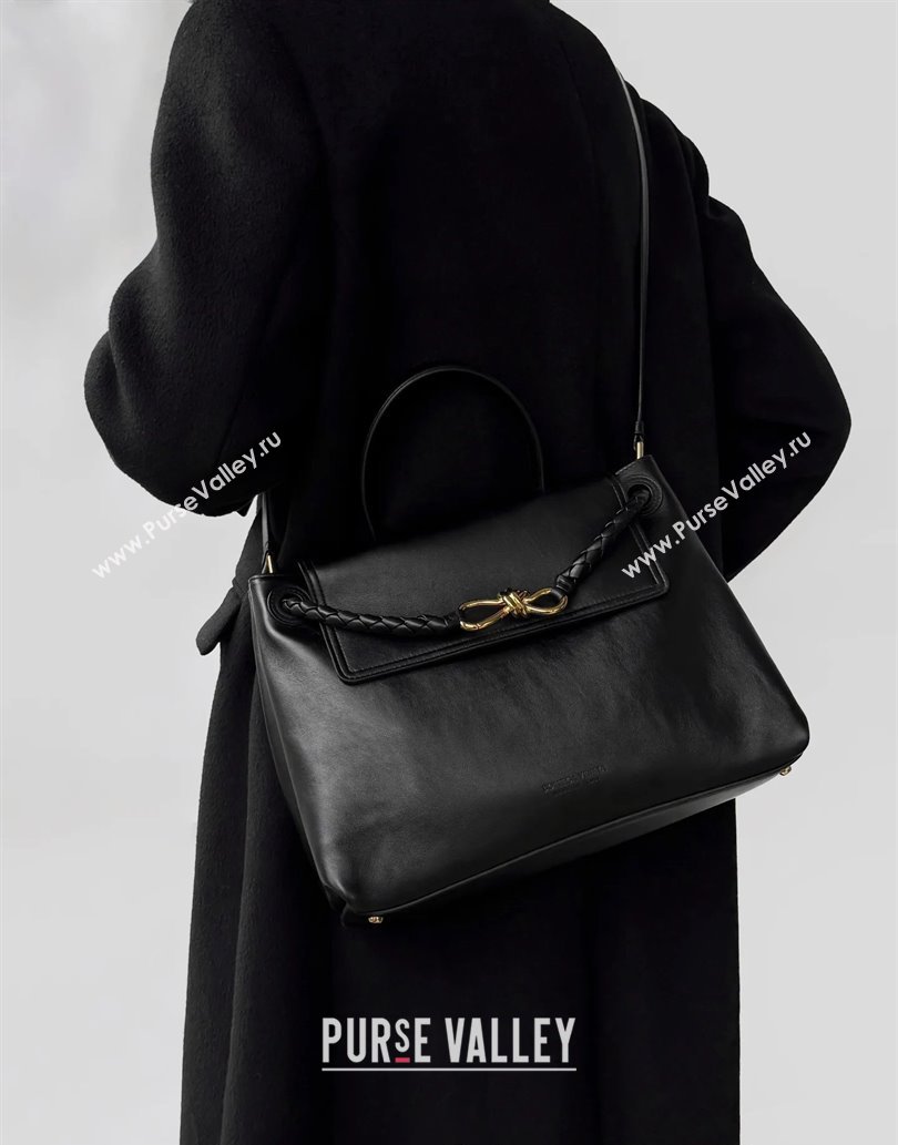 Bottega Veneta Medium Ciao Ciao Top Handle Bag in Calf Leather 817231 Black 2025 (WT-250519025)