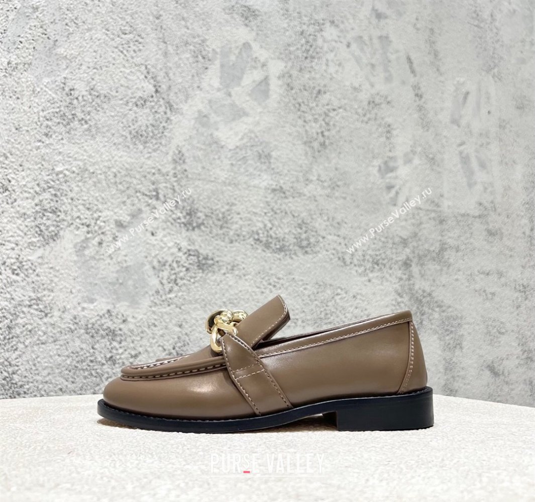 Bottega Veneta Astaire Loafers in Calfskin with Knot Grey/Gold 2025 (MD-250428101)