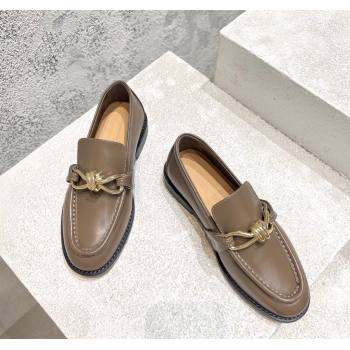 Bottega Veneta Astaire Loafers in Calfskin with Knot Grey/Gold 2025 (MD-250428101)