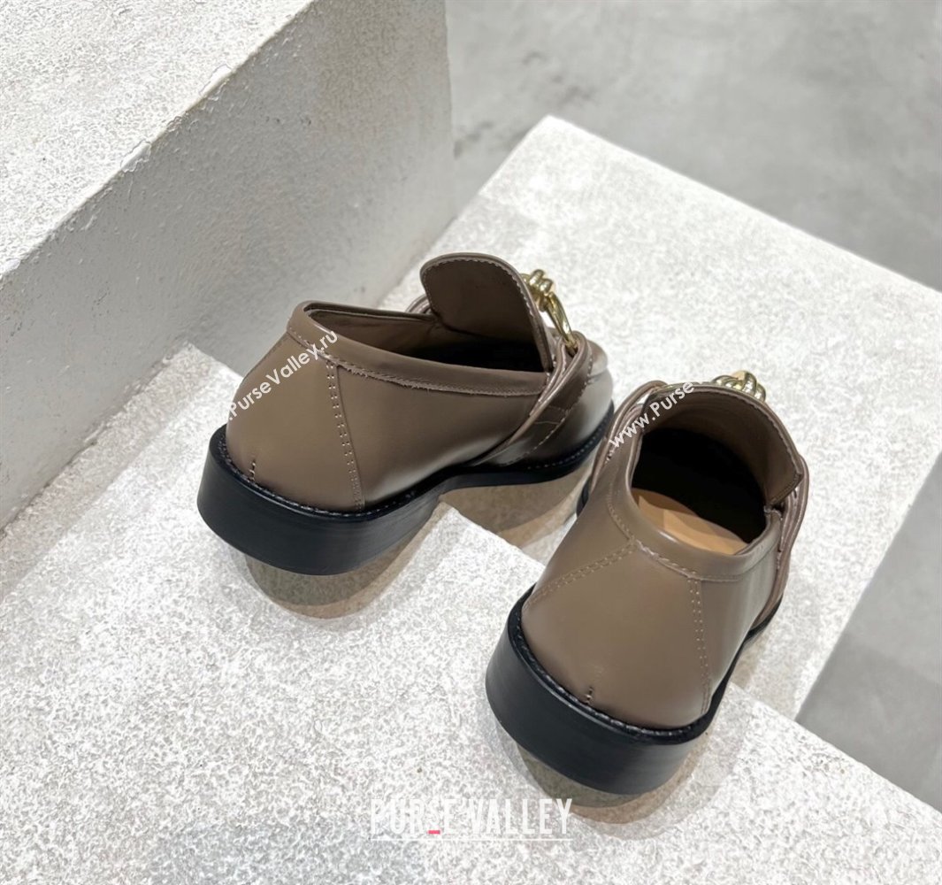 Bottega Veneta Astaire Loafers in Calfskin with Knot Grey/Gold 2025 (MD-250428101)