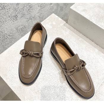Bottega Veneta Astaire Loafers in Calfskin with One-Tone Knot Grey 2025 (MD-250428102)