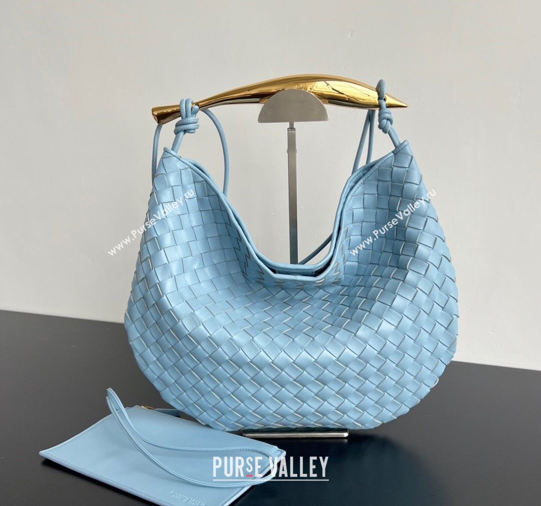 Bottega Veneta Large Sardine Bag in Intrecciato Leather Ice Blue 2025 754988 (WT-250519011)