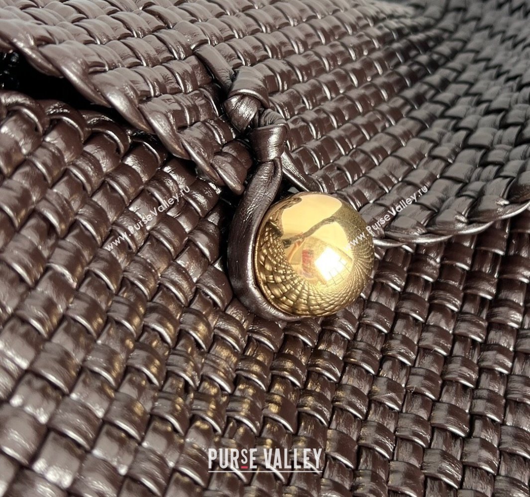 Bottega Veneta Tosca Hop Hobo Bag in Intrecciato Leather Fondant Brown 2025 70979 (WT-250519019)