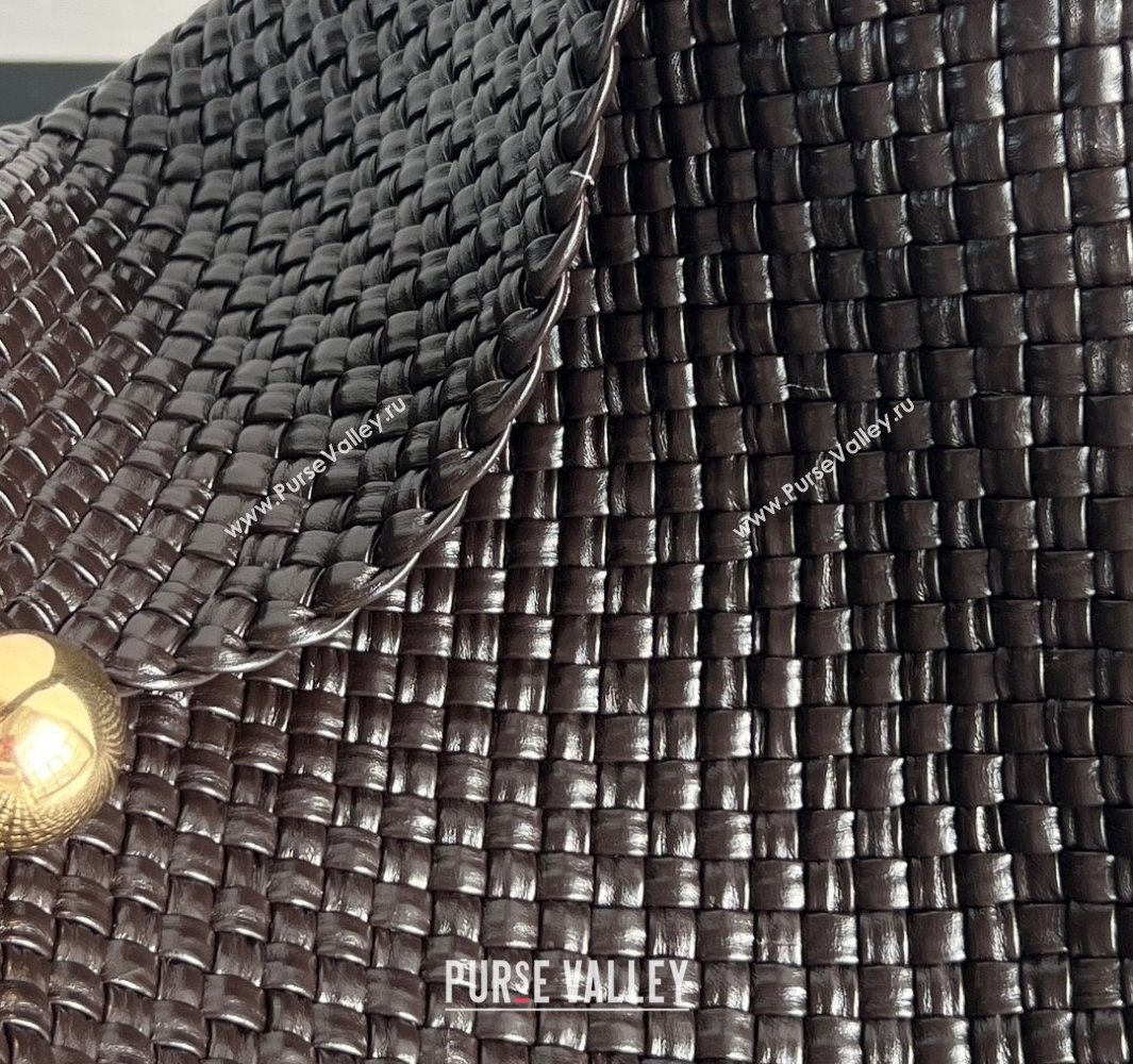 Bottega Veneta Tosca Hop Hobo Bag in Intrecciato Leather Fondant Brown 2025 70979 (WT-250519019)