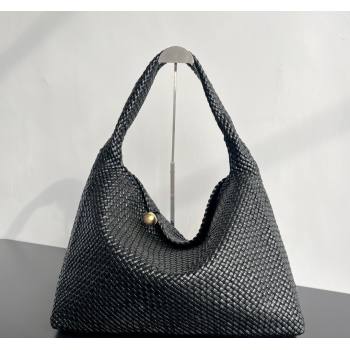 Bottega Veneta Tosca Hop Hobo Bag in Intrecciato Leather Black 2025 70979 (WT-250519020)