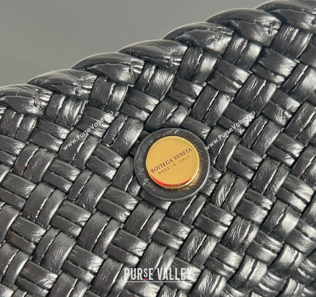 Bottega Veneta Tosca Hop Hobo Bag in Intrecciato Leather Black 2025 70979 (WT-250519020)