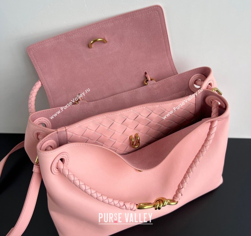 Bottega Veneta Medium Ciao Ciao Top Handle Bag in Calf Leather Rose Pink 2025 817231 (WT-250519021)