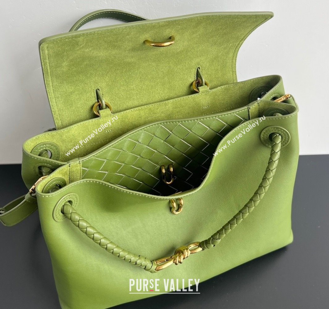 Bottega Veneta Medium Ciao Ciao Top Handle Bag in Calf Leather Matcha Green 2025 817231 (WT-250519022)