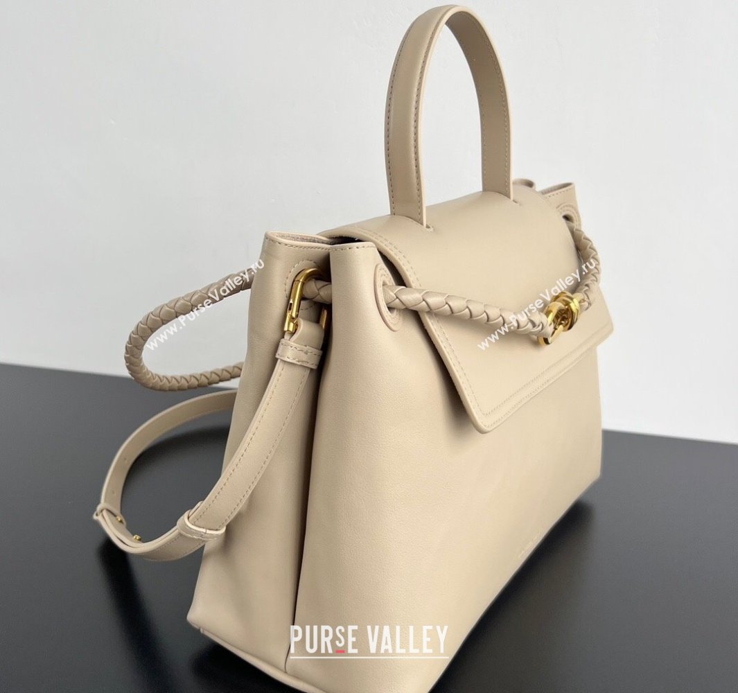 Bottega Veneta Medium Ciao Ciao Top Handle Bag in Calf Leather Ecru Beige 2025 817231 (WT-250519023)