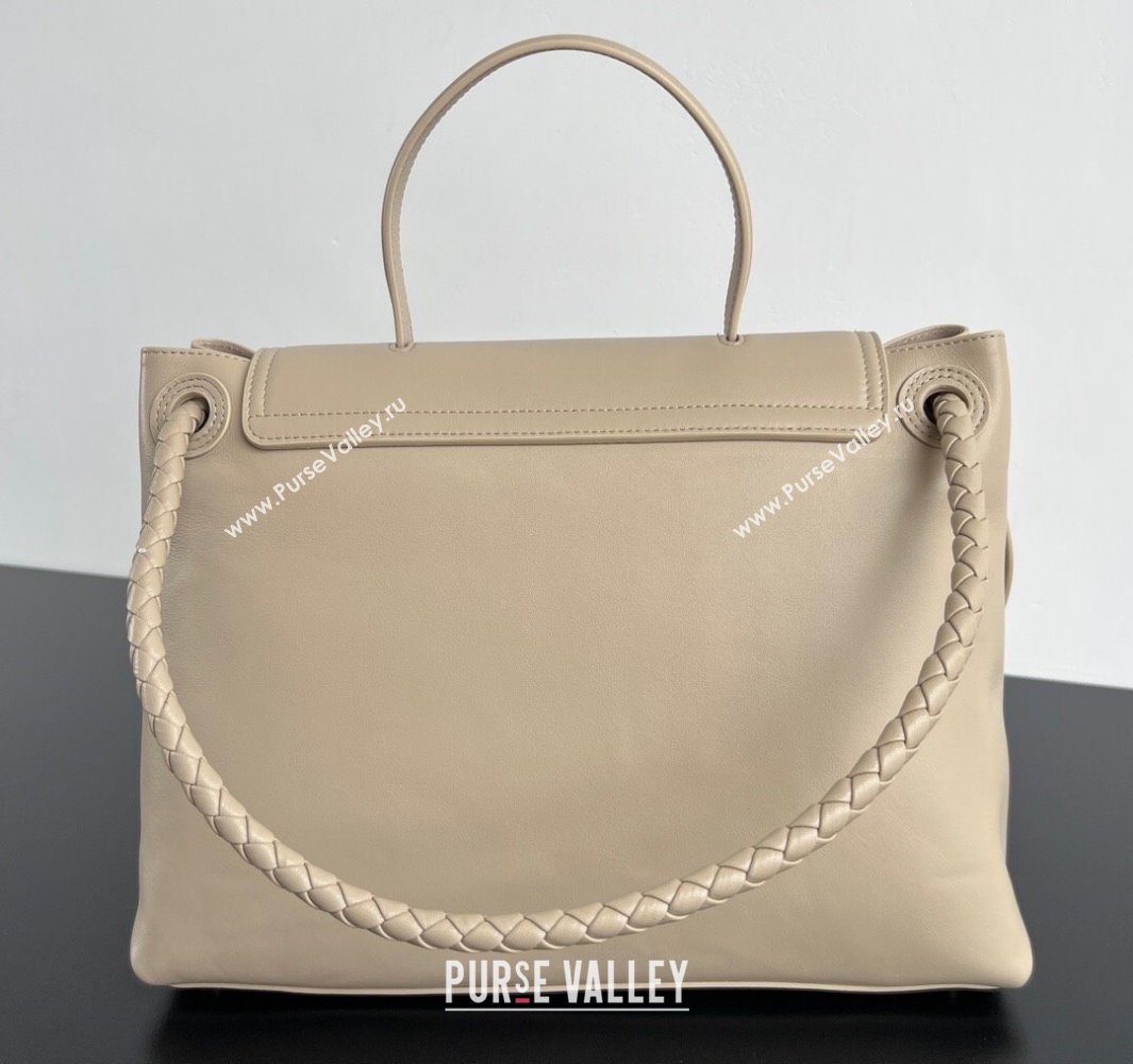 Bottega Veneta Medium Ciao Ciao Top Handle Bag in Calf Leather Ecru Beige 2025 817231 (WT-250519023)
