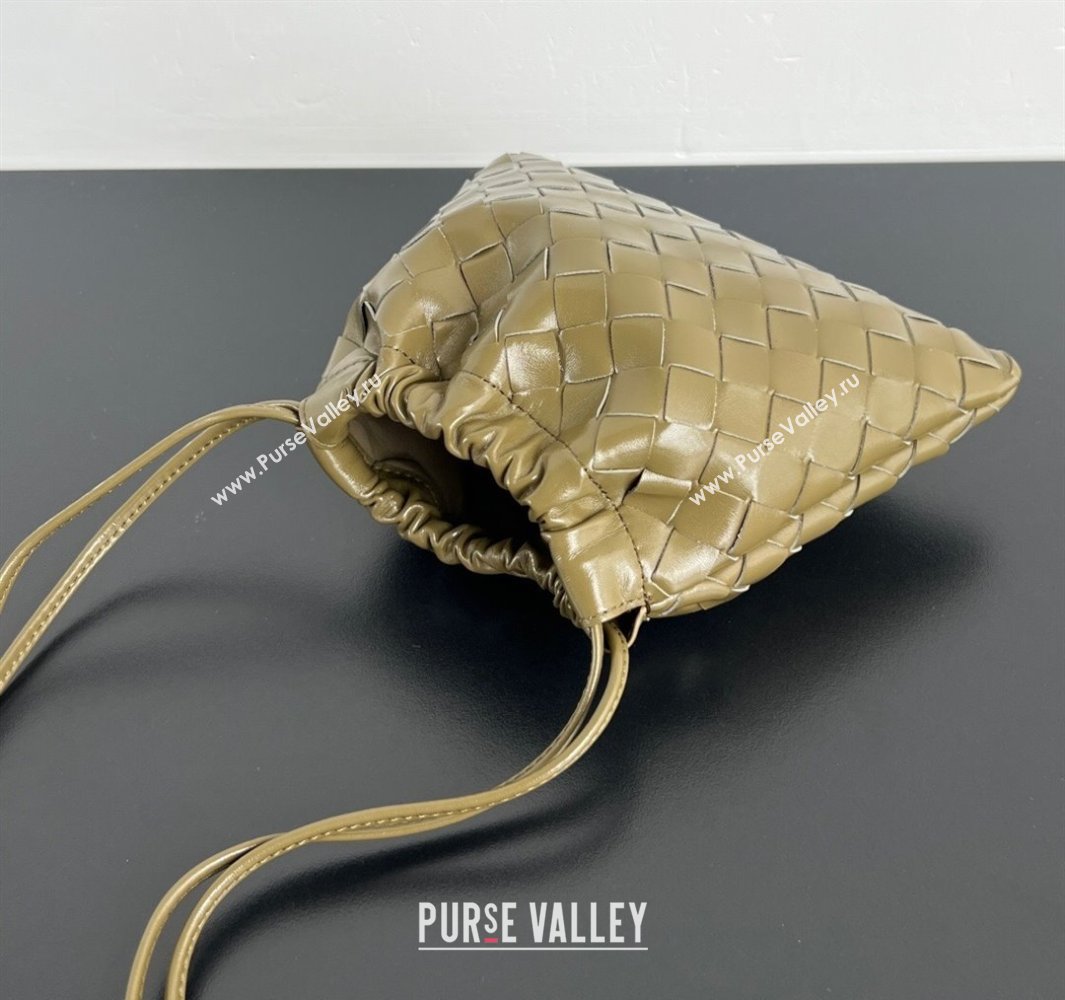 Bottega Veneta Small Dustbag in Intrecciato Leather Seaweed Green 2025 816987 (WT-250519002)