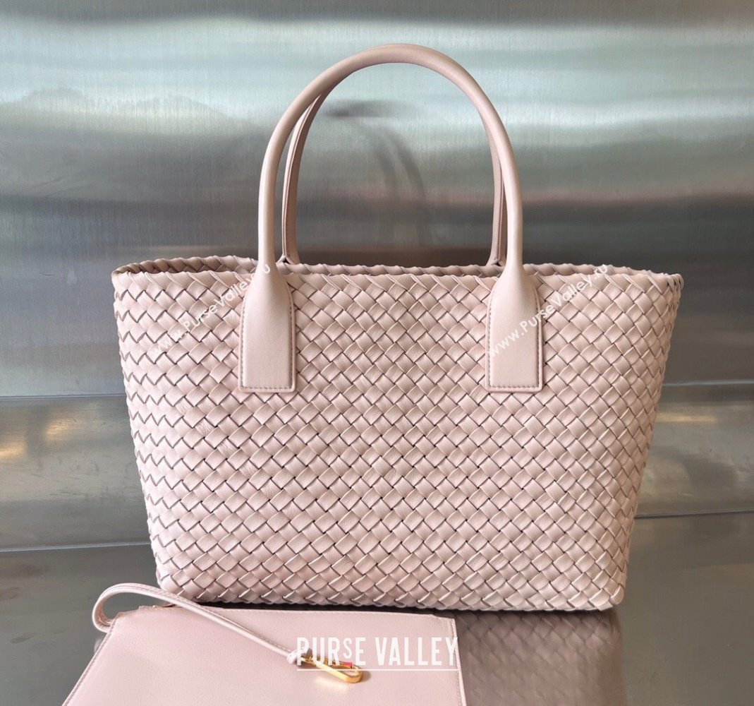 Bottega Veneta Medium Cabat Tote Bag in Intrecciato Leather Lotus Pink 2025 608810 (WT-250519089)