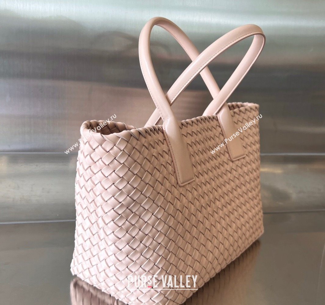 Bottega Veneta Medium Cabat Tote Bag in Intrecciato Leather Lotus Pink 2025 608810 (WT-250519089)