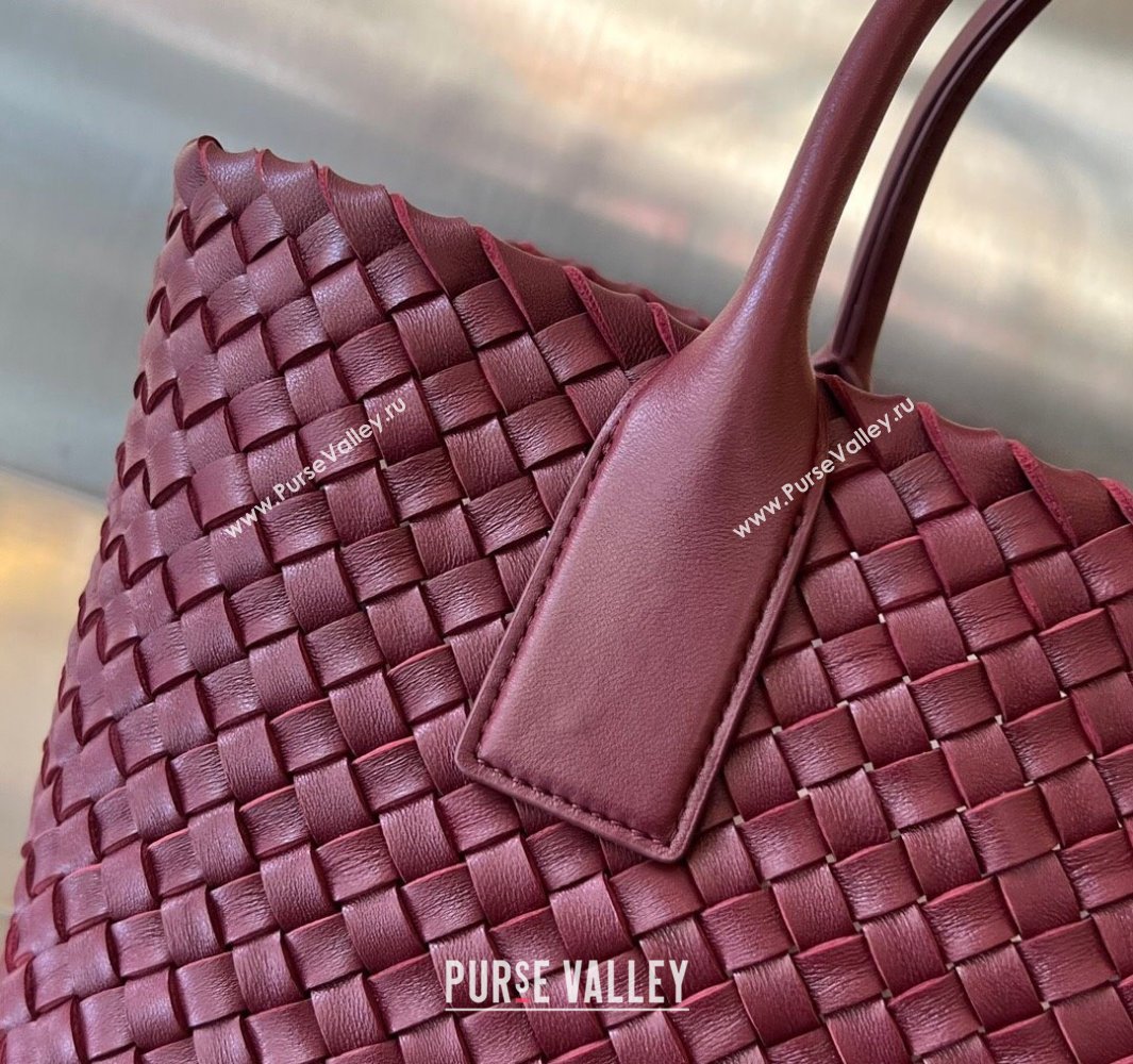 Bottega Veneta Medium Cabat Tote Bag in Intrecciato Leather Burgundy 2025 608810 (WT-250519100)