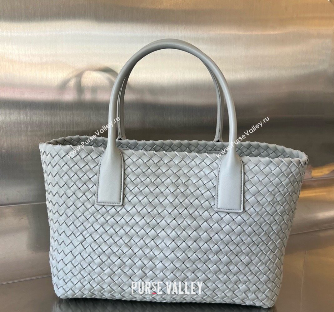 Bottega Veneta Medium Cabat Tote Bag in Intrecciato Leather Agate Grey 2025 608810 (WT-250519101)